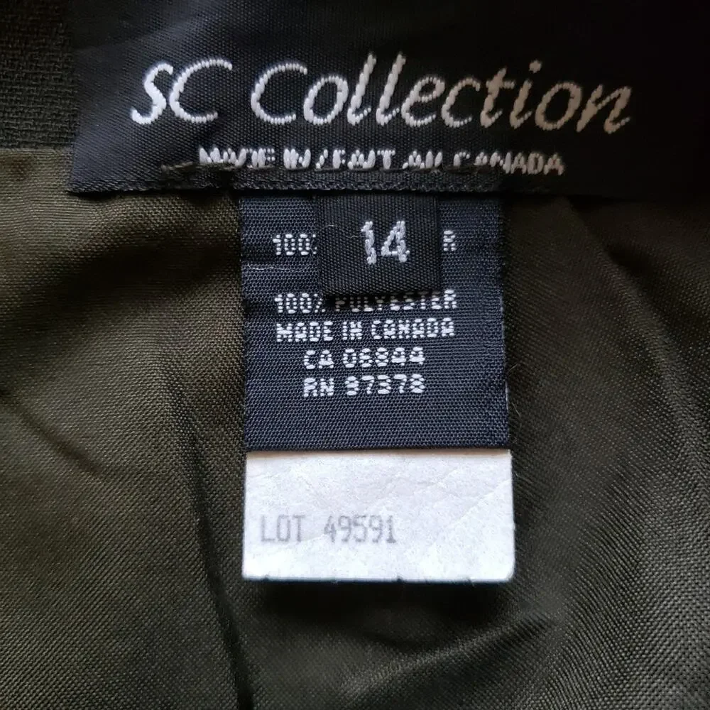 Olive Green Adjustable Belt Buckle Mini Skirt by SC Collection Plus Size 14 Prep